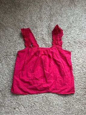 Pink ruffle tank
